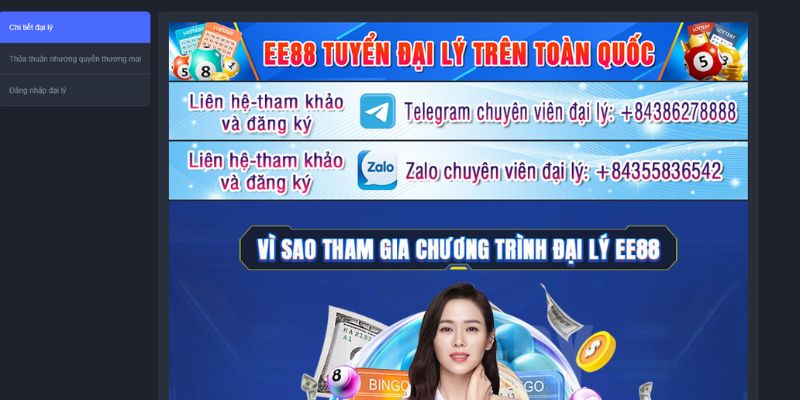 Các cấp bậc đại lý EE88 tương ứng